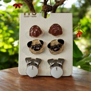 Cute Dog Stud Earring Set